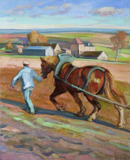 February, plowing - 100 x 81 cm