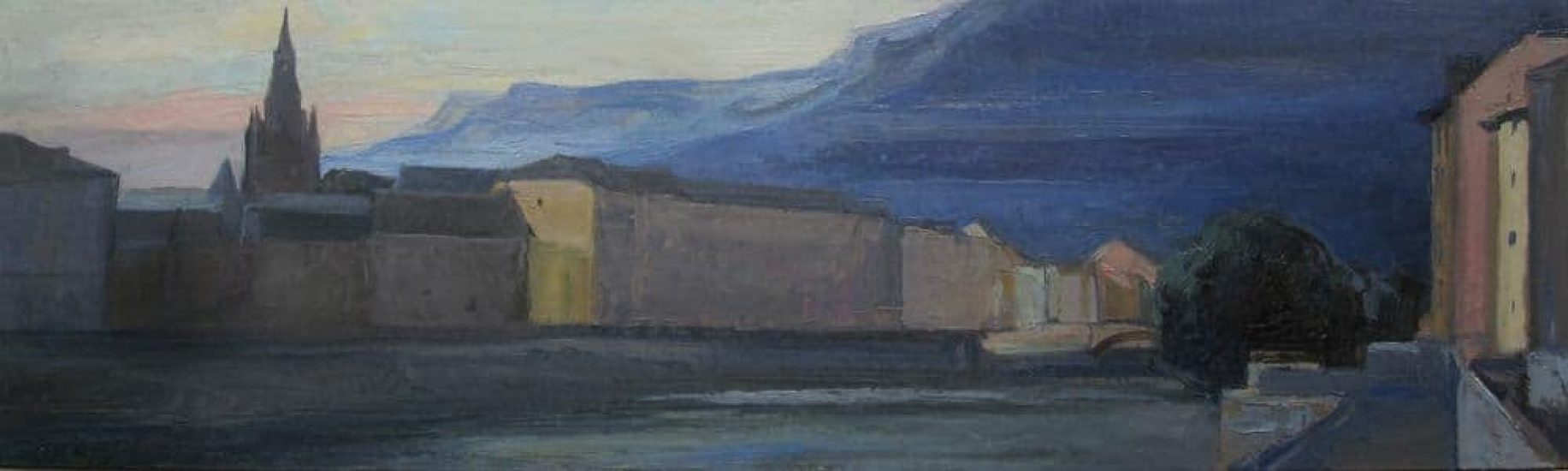 Grenoble, gray weather - 15 x 50 cm - private collection