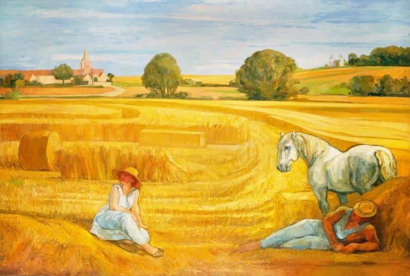 Harvest in Touraine (oil on canvas) - 140 x 210 cm