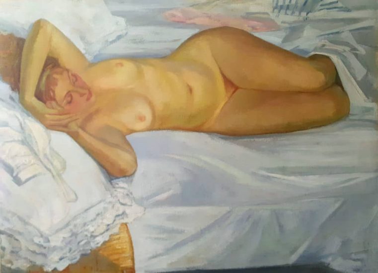 The bed (oil on canvas) - 97 x 130 cm