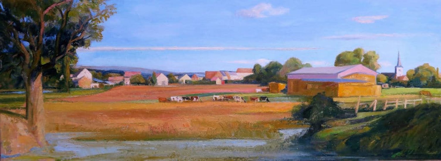 The return from the fields (oil on canvas) - 63 x 170 cm