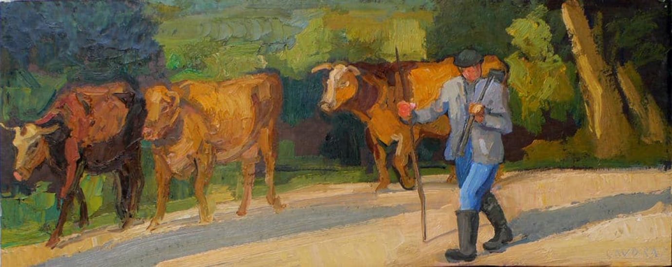The return from the fields - 20 x 50 cm - private collection