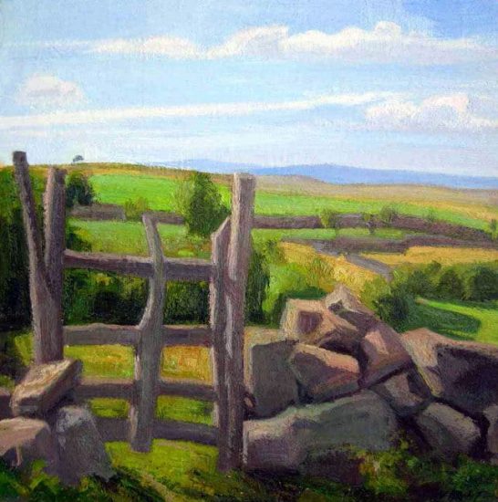 The barrier in Aubrac - 30 x 30 cm