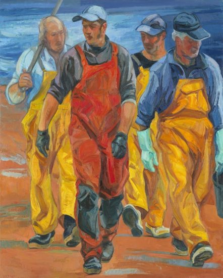 Les marins pêcheurs (huile sur toile) - 162 x 130 cm