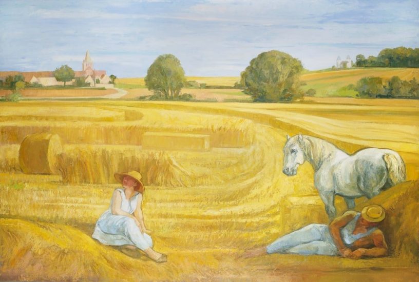 La moisson en touraine (huile sur toile) - 140 x 210 cm