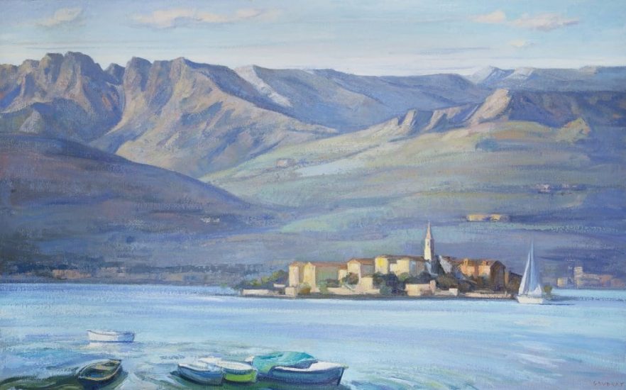 The island of fishermen in Lake Maggiore (oil on canvas) - 97 x 146 cm - private collection