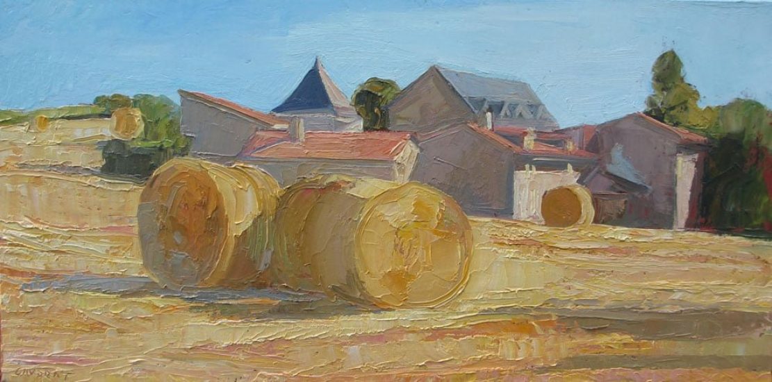 Stubble fields in Saint-Gervais - 25 x 50 cm - private collection